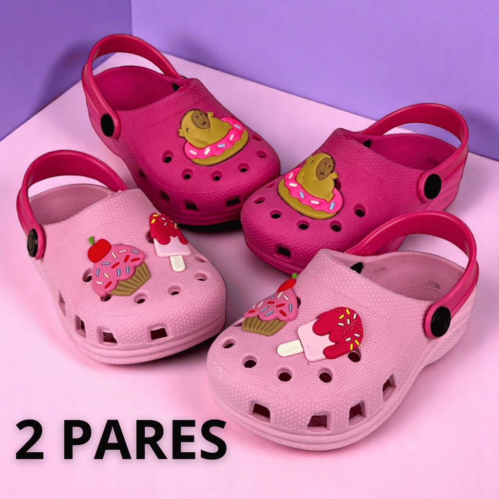 2 Pares Sandalia para meninas Babuche infantil menina