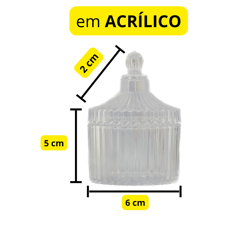 MINI BOMBONIERE EM ACRÍLICO PARA PERSONALIZAR LEMBRANCINHAS 5×5 cm ou 6×7 cm