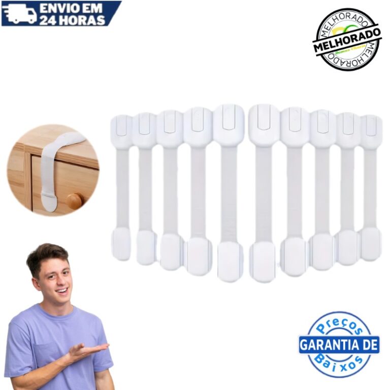 Kit 10 Und Trava Gaveta Armario Segurança Proteto