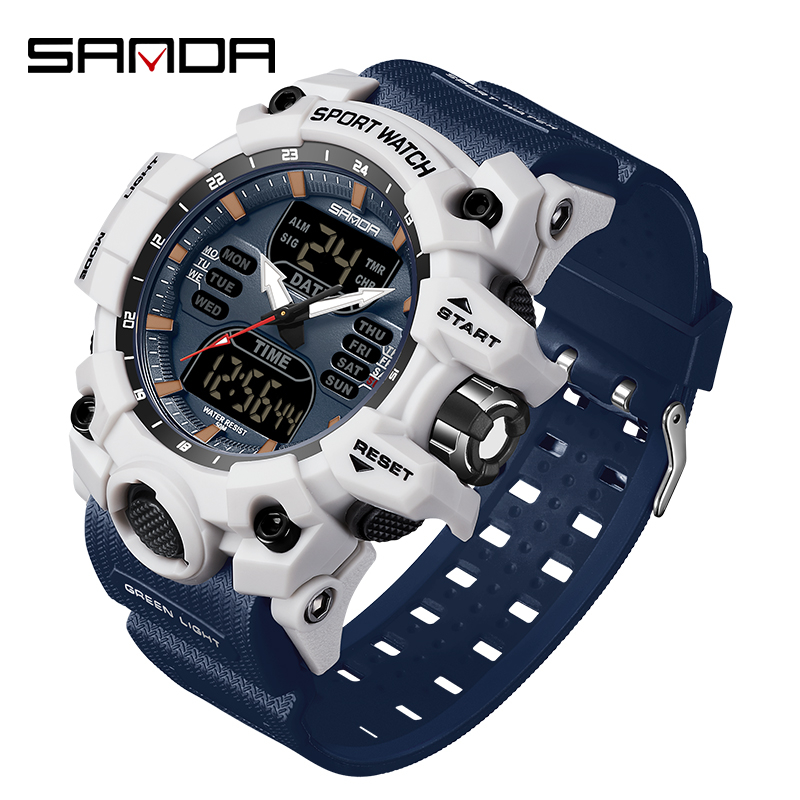 Relogio Masculino De Luxo Marca 50M Relógio Militar Esportivo À Prova Dágua Digital De Quartzo Para