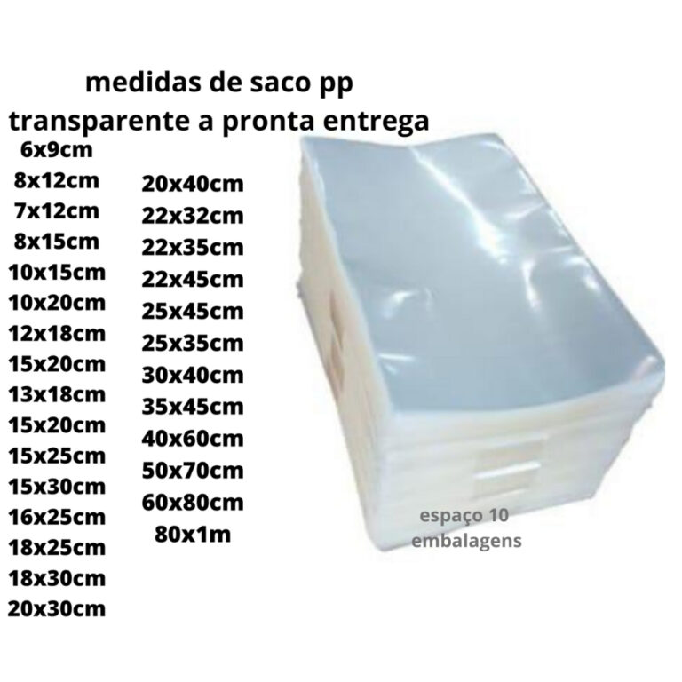 kit 100pçs saquinho tipo celofane varias medidas 