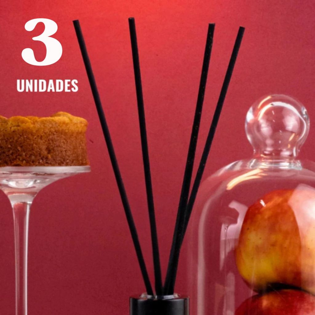 3 Varetas Fibra De Algodão 25cm Para Aromatizador de Varetas e Difusor Ambiente