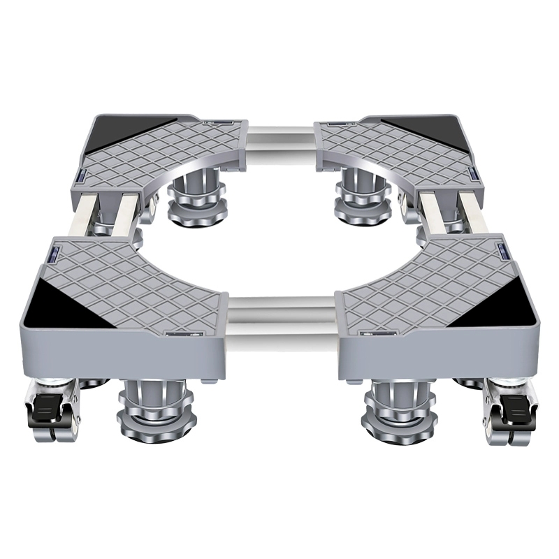 Suporte Para Geladeira / Maquina De Lavar E Fogão Inox Com Rodinhas Base Carrinho Móvel Flexível