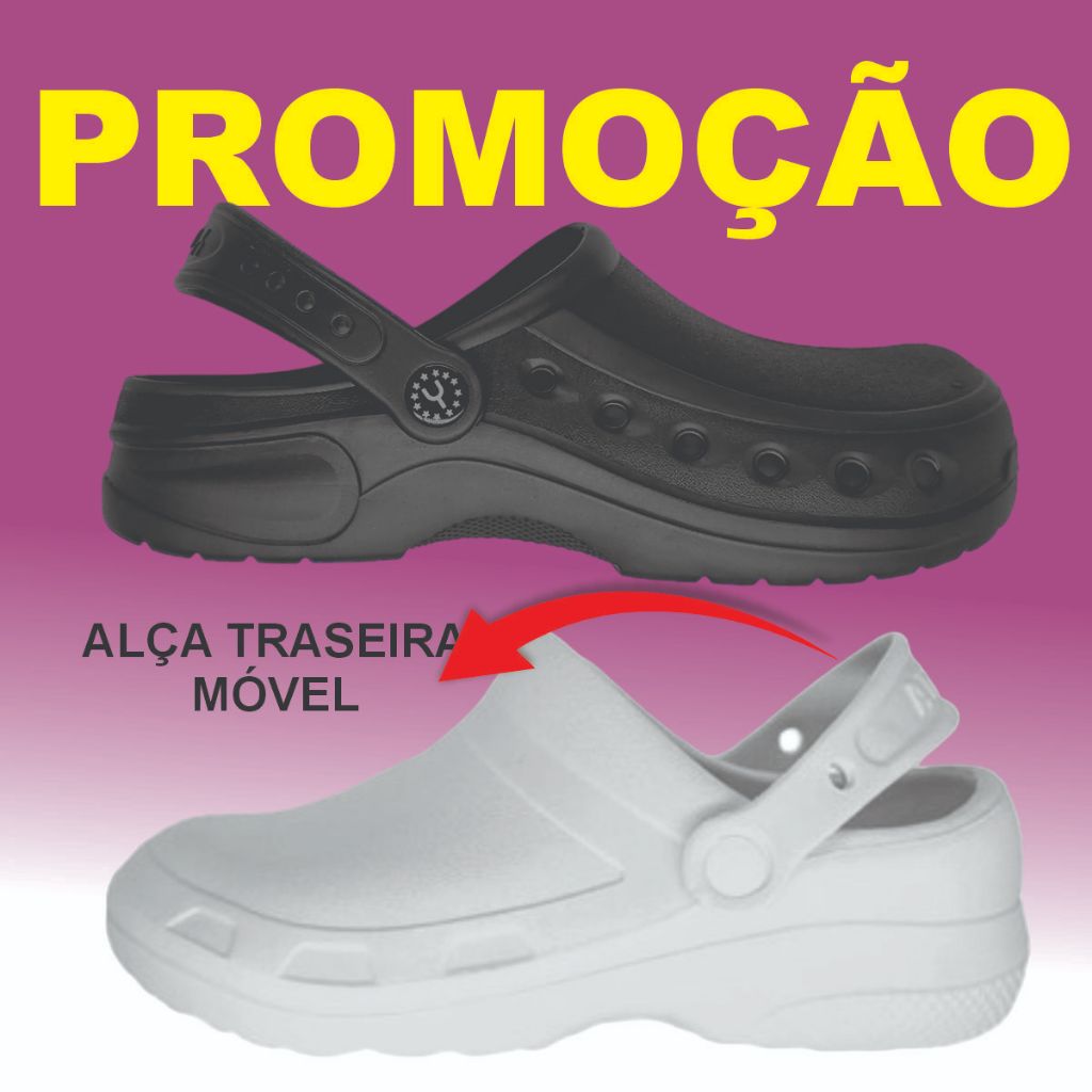 Babuche Sapato Enfermagem Serviço Cozinha Alça Ajustável Impermeável Leve Solado Grosso