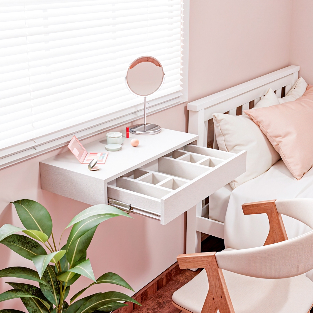 Penteadeira Gaveta Suspensa Com Divisória Mdf Resistente