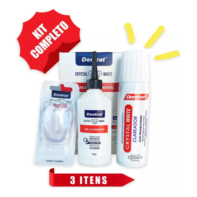 Kit Clareamento Dental Crystal White Gel Clareador
