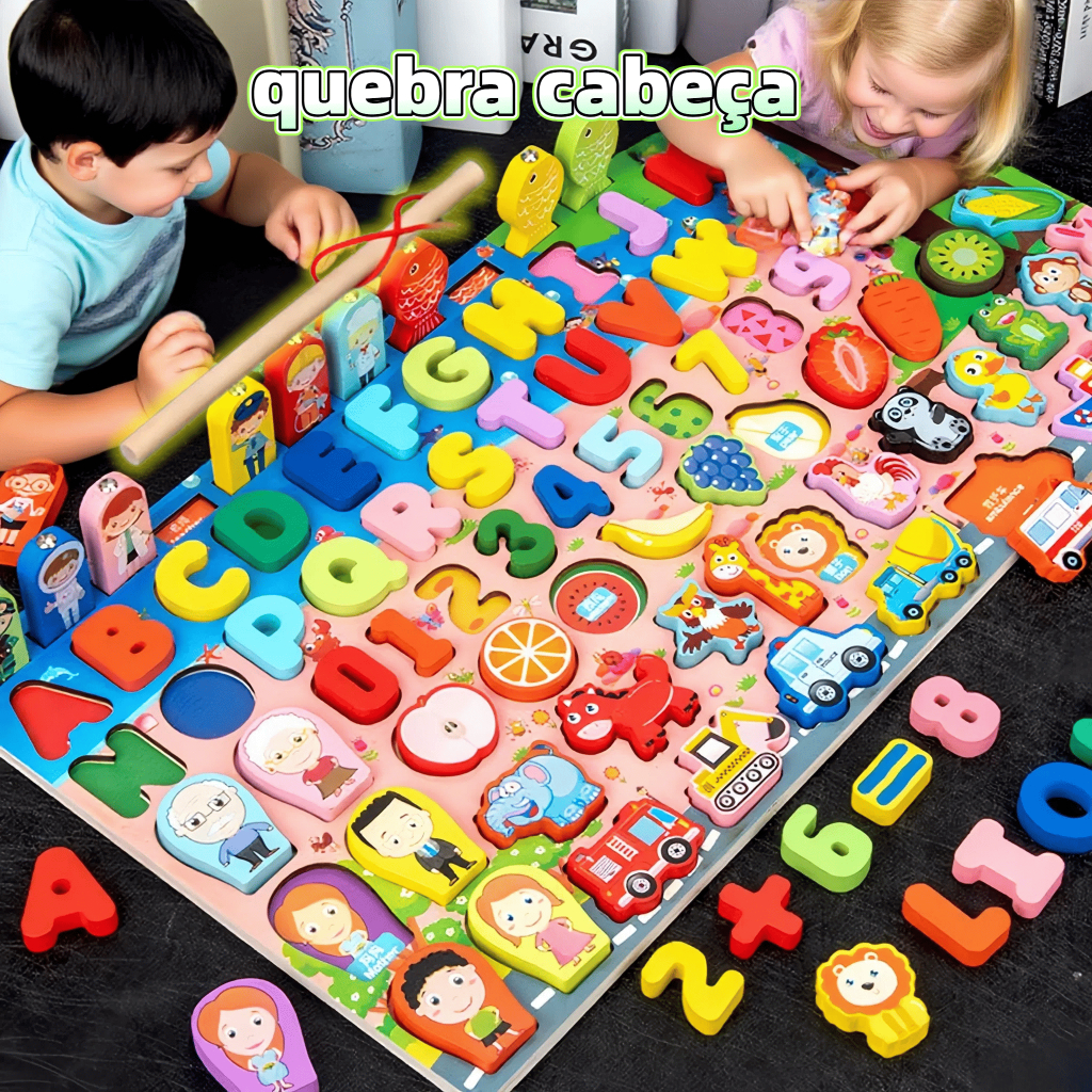 MEDOOSI Jogo Quebra Cabeça Educativo Infantil com Número/Crianças Montessori Madeira Brinquedo de pe