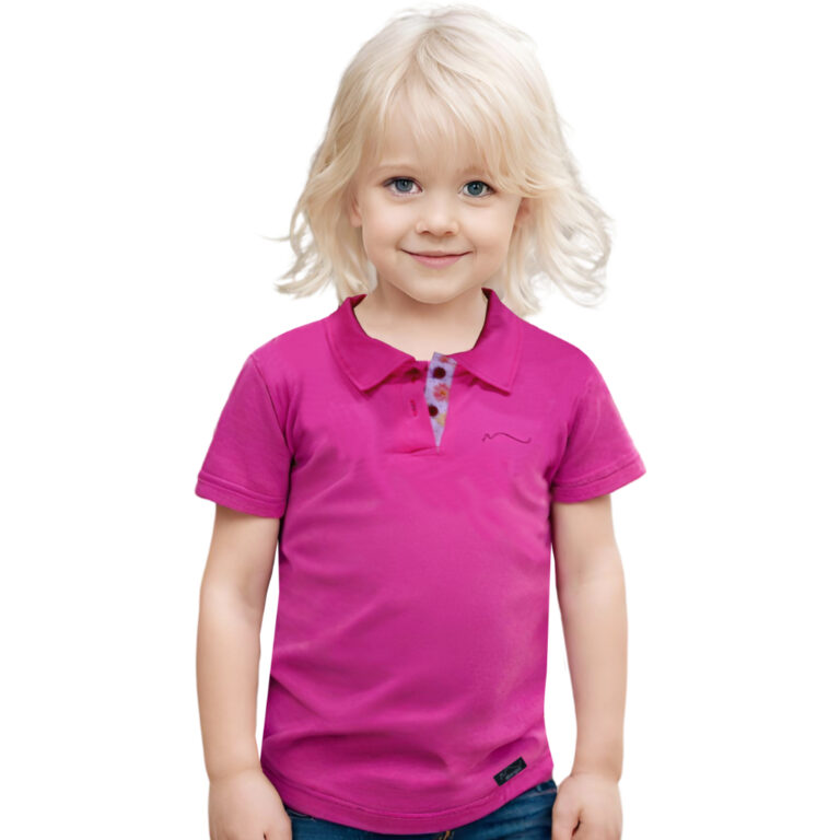 Camisa polo floral infantil menina