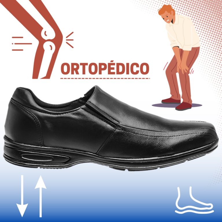 Sapato Social Masculino de Couro Ortopédico Confo
