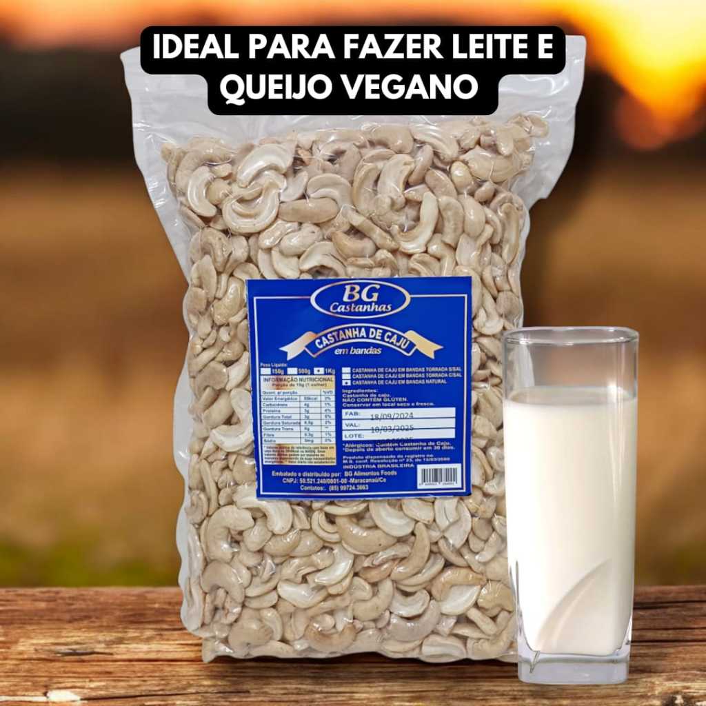 Castanha de Caju em Bandas Natural  Sem Sal