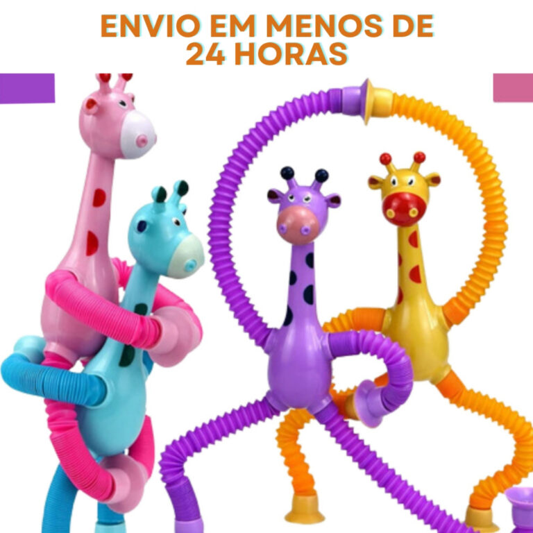 Kit 4 Girafas Estica e Gruda Brinquedo Infantil Po