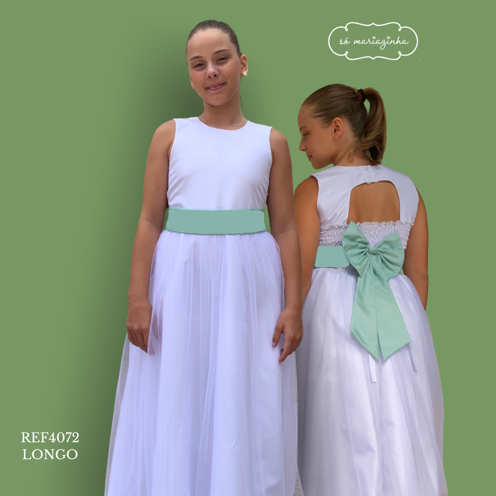 Faixa E Laço Dama de Honra Infantil Acessório Vestido Festa luxo  Verde Chá  Menta Pastal REF4196