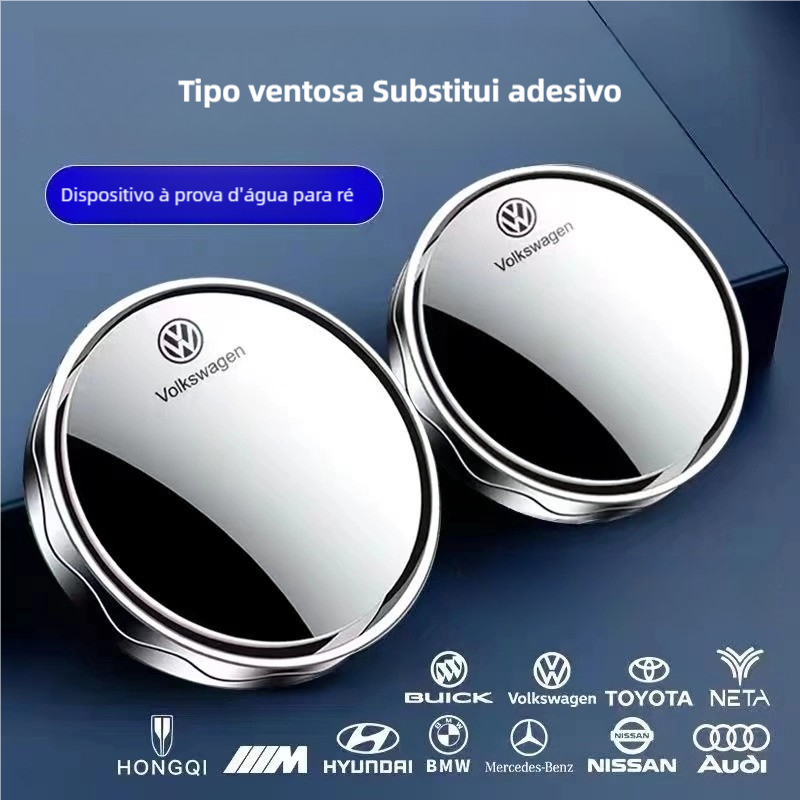 2 pçs espelho retrovisor do carro infinito pequeno espelho redondo 360 graus invertendo espelho de p