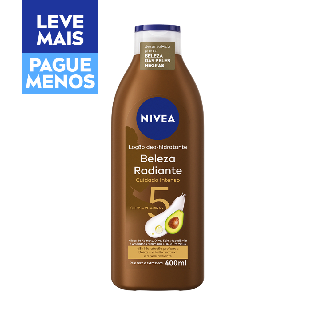 NIVEA Hidratante Desodorante Beleza Radiante Cuidado Intenso 400ml BBB 26