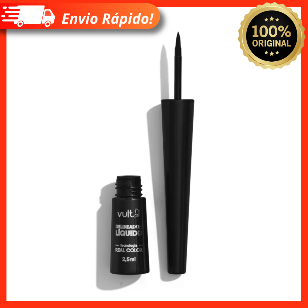 Delineador Preto Líquido Real Color 2,5ml – Vult 100% Original