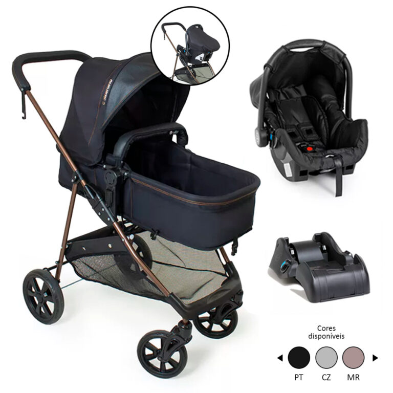 Carrinho de Bebê Berço Moisés Passeio Napoli Tr