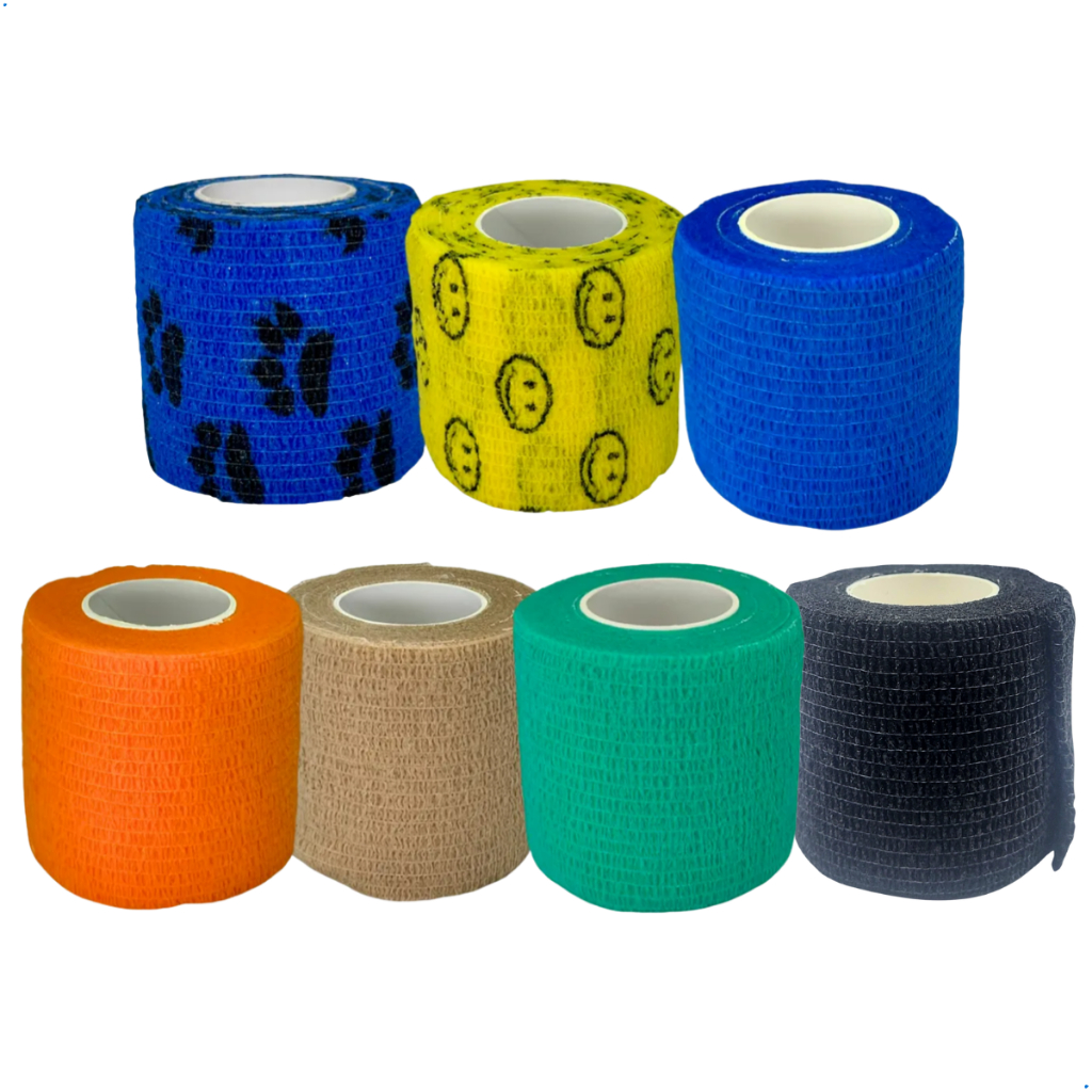 Bandagem Elástica Flexível S/ Látex 5cm X 4,5m Várias Cores Atadura adesiva tape antialérgico Thumb