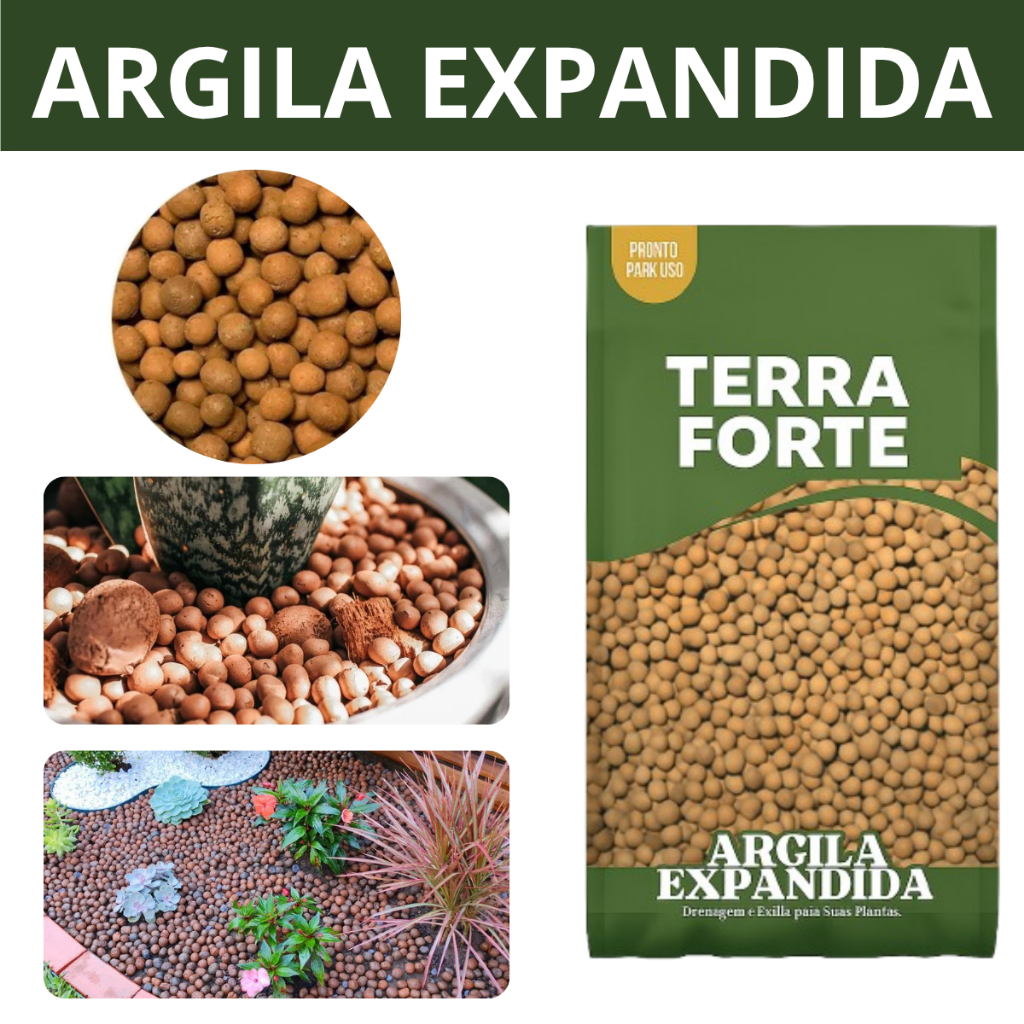 Argila Expandida Litros Pedras Para jardinagem Argila Terra forte