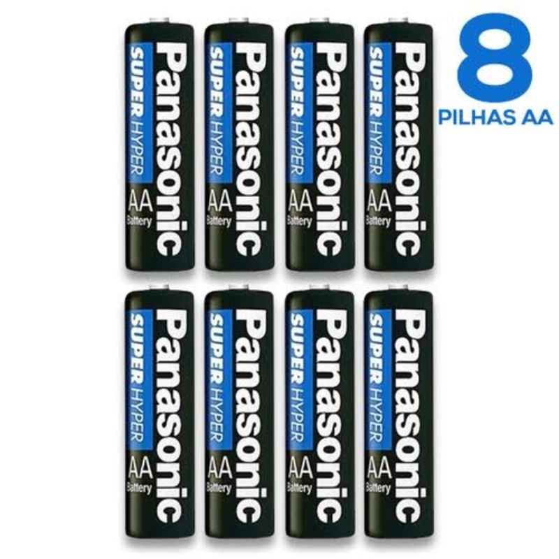Kit 8 Pilha Panasonic AA Antivazamento (Pilha comum)