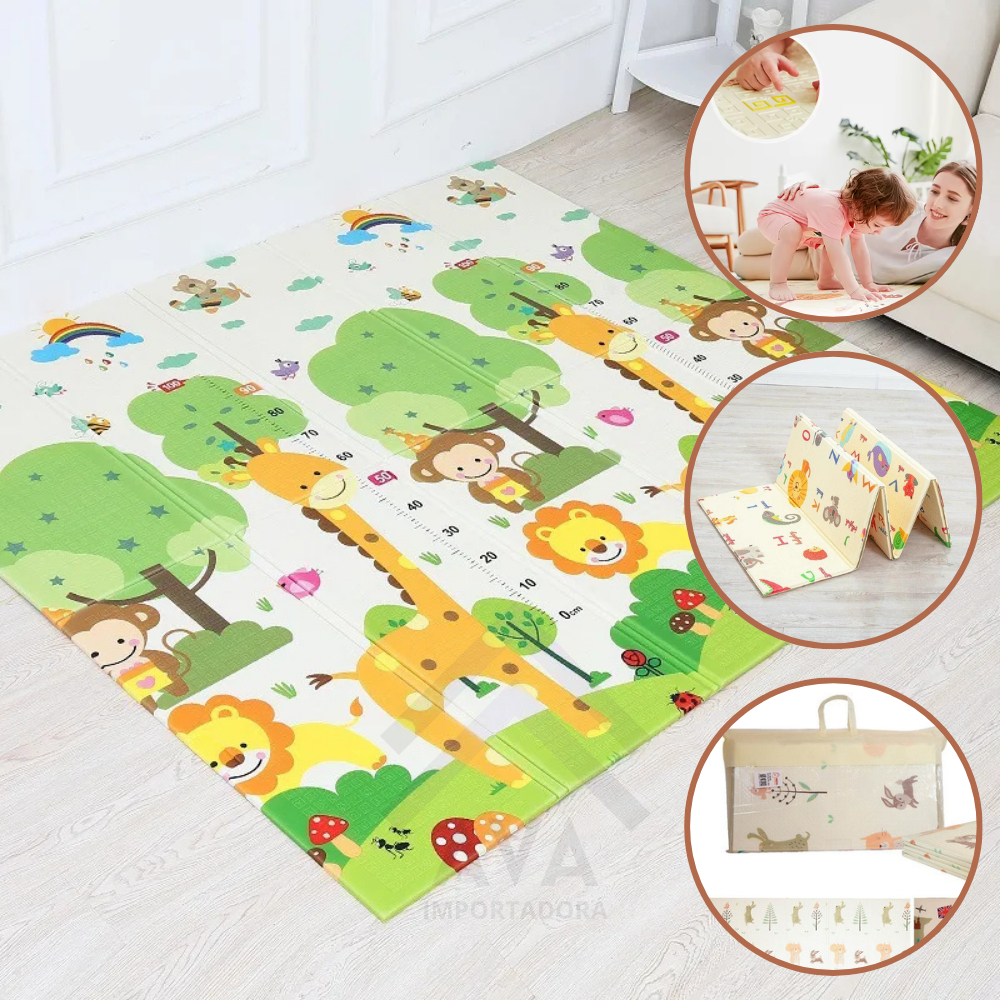 Tapete bebe emborrachado 8mm grosso Tatame Infantil Bebê Dupla Face tummy time atividades Grande