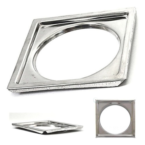 Porta Grelha Caixilho Quadrado 10cm Inox Banheiro