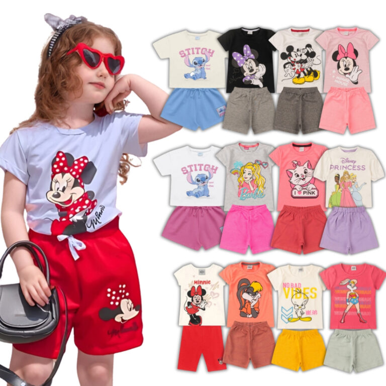 Kit 10 Peças de Roupa Menina Infantil Personagens