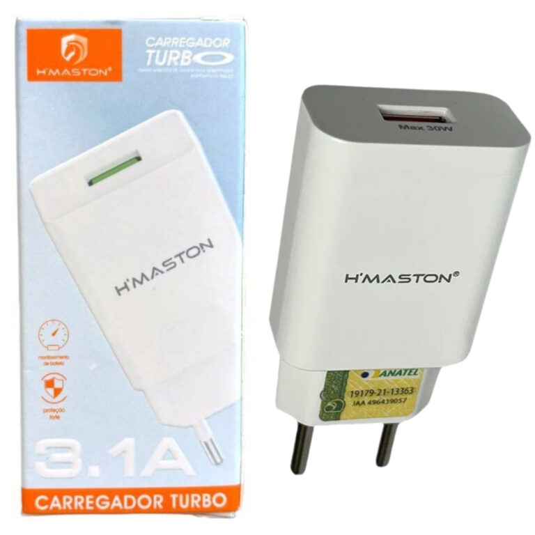 Fonte de Carregamento Turbo com Entrada USB Tipo-C