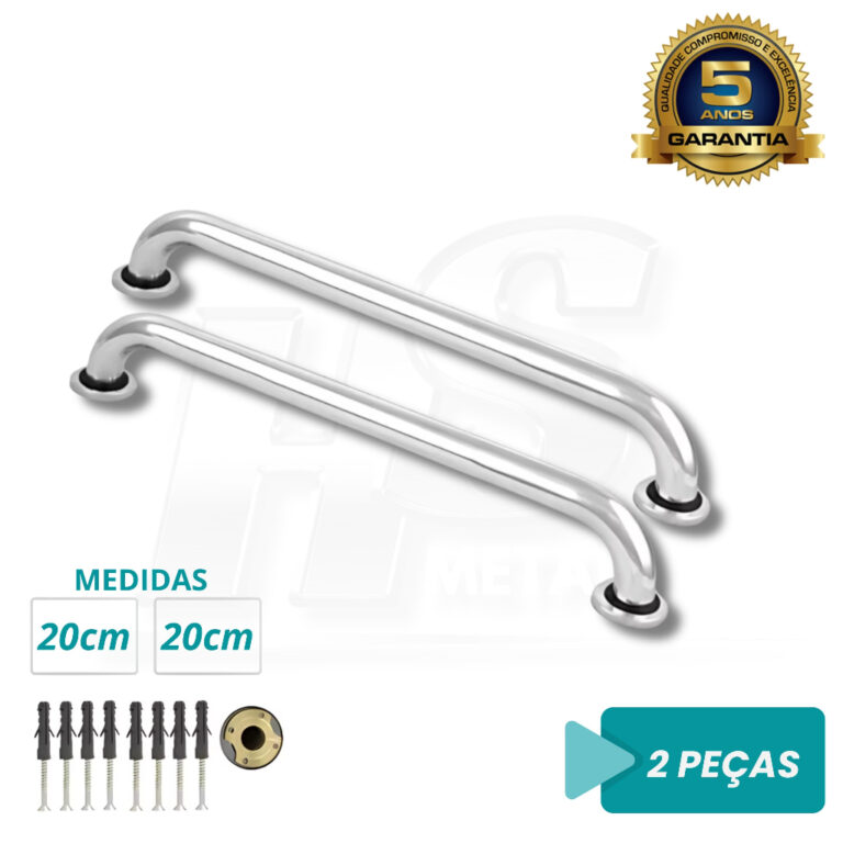 Kit 2 Barra de Apoio 20CM Alça Corrimão alça pa