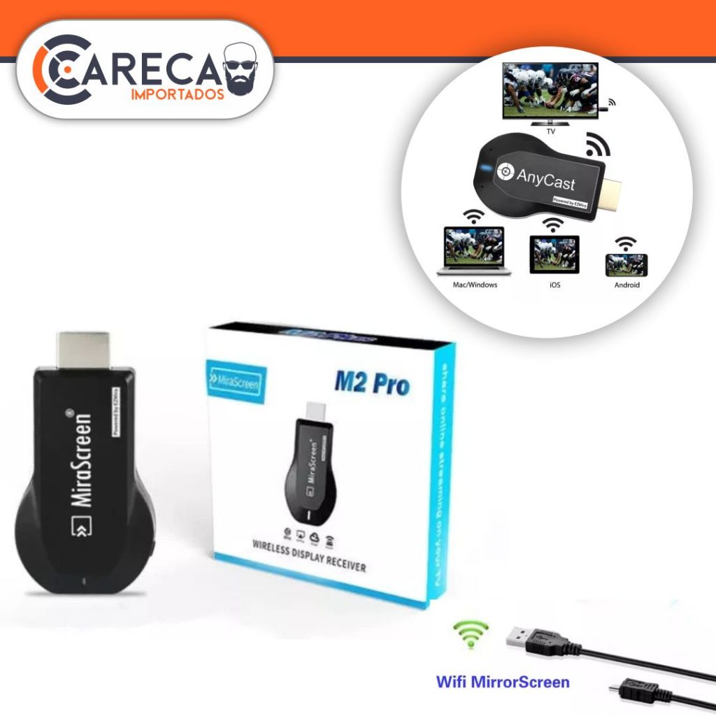 MiraScreen Miracast Tv Para Projetor iPhone Smartphone Espelhar Celular na Tv