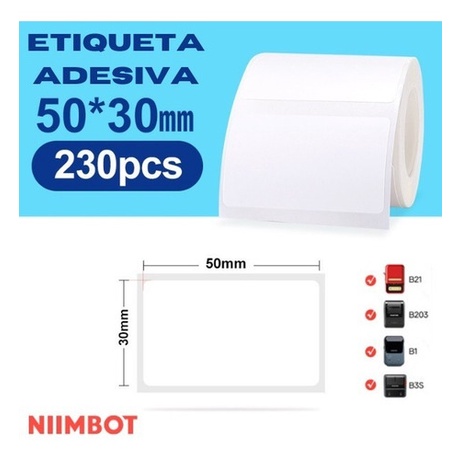 Etiqueta Adesiva 50×30 Niimbot B21 B1 230 Eti