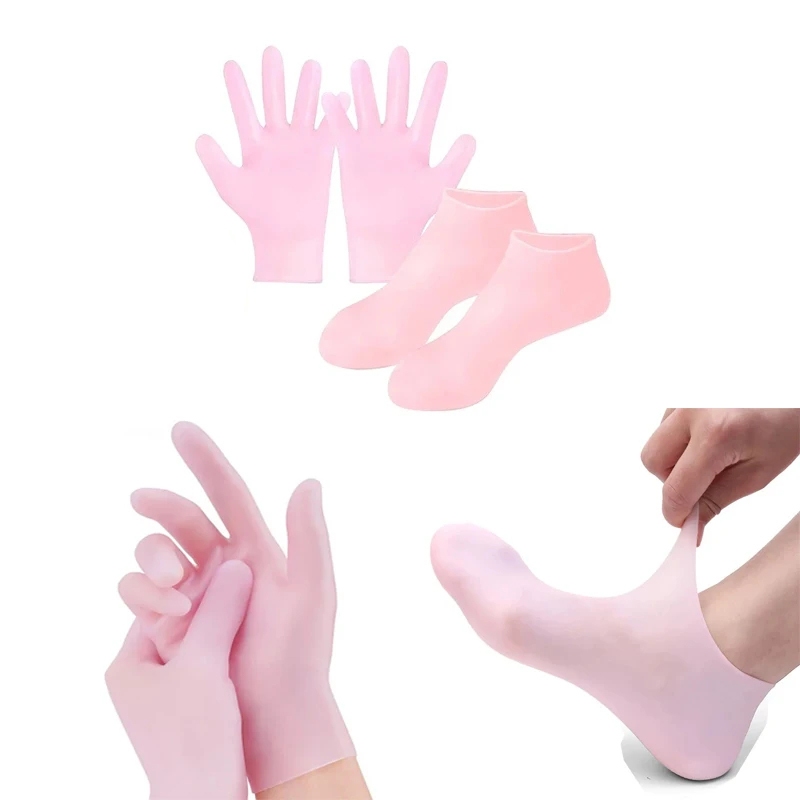 Kit Hidratação Meias e Luvas Spa Esfoliante Pele Seca Rachada Ressecada