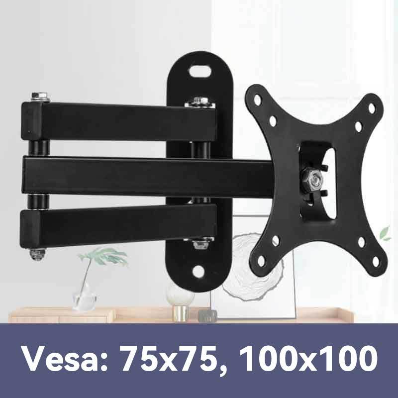 Suporte Tv Tri Articulado Lcd Led Plasma 10 A 26 / 32 A 55 Pol Para Parede VESA 75x75mm/100x100mm