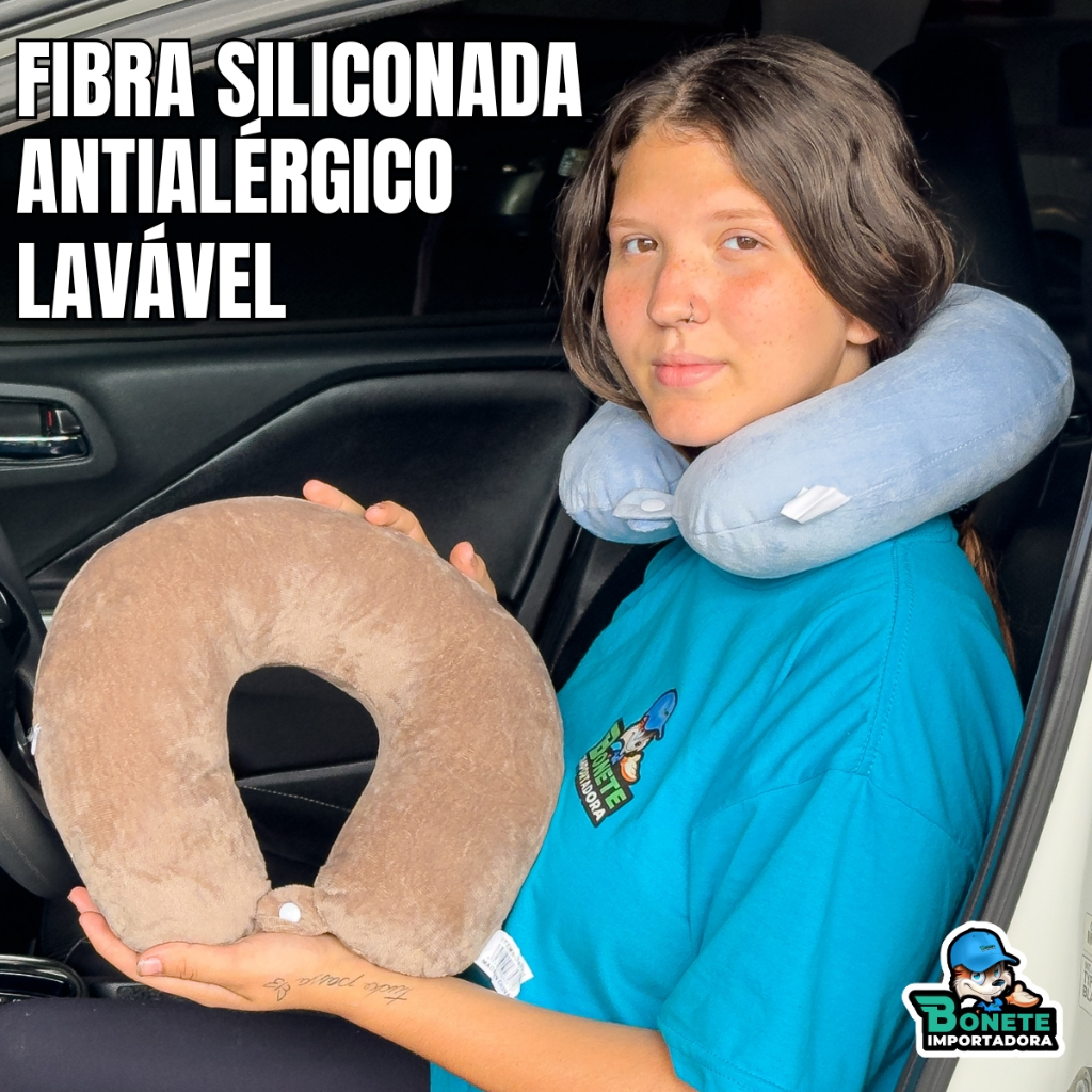 Almofada Pescoço Viagem Simples com Botão