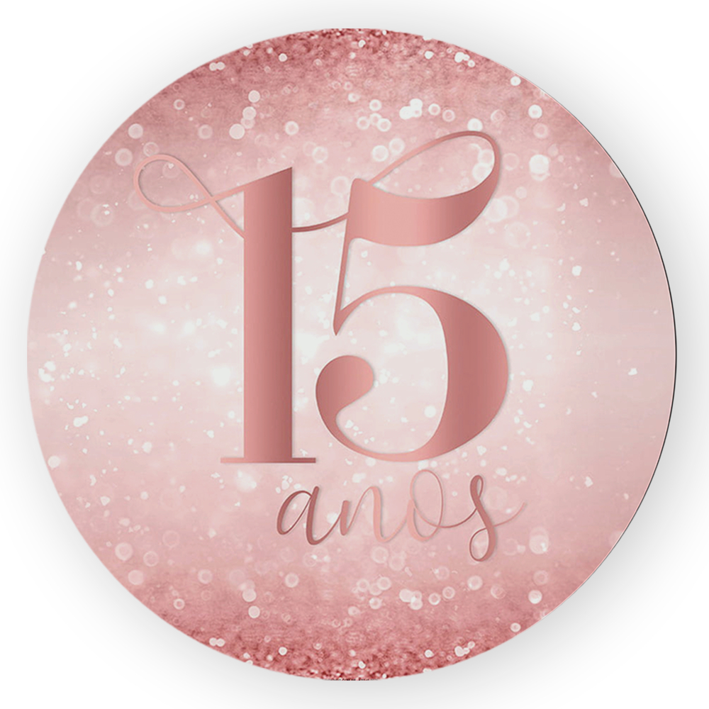 Capa Painel Redondo 1,5 Tecido Sublimado Tema 15 Anos Festa Decoração