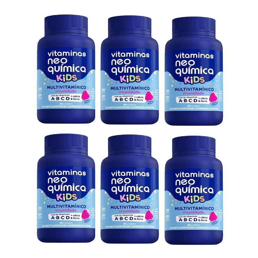 Kit 6 Vitamina Kids 60 Cápsulas – Neo Química