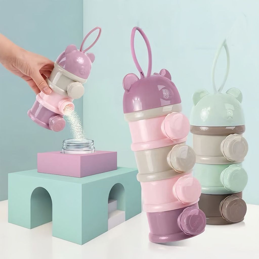 Porta Leite em Pó e Comidas Potinho de Leites para Viagens em 3 Camadas