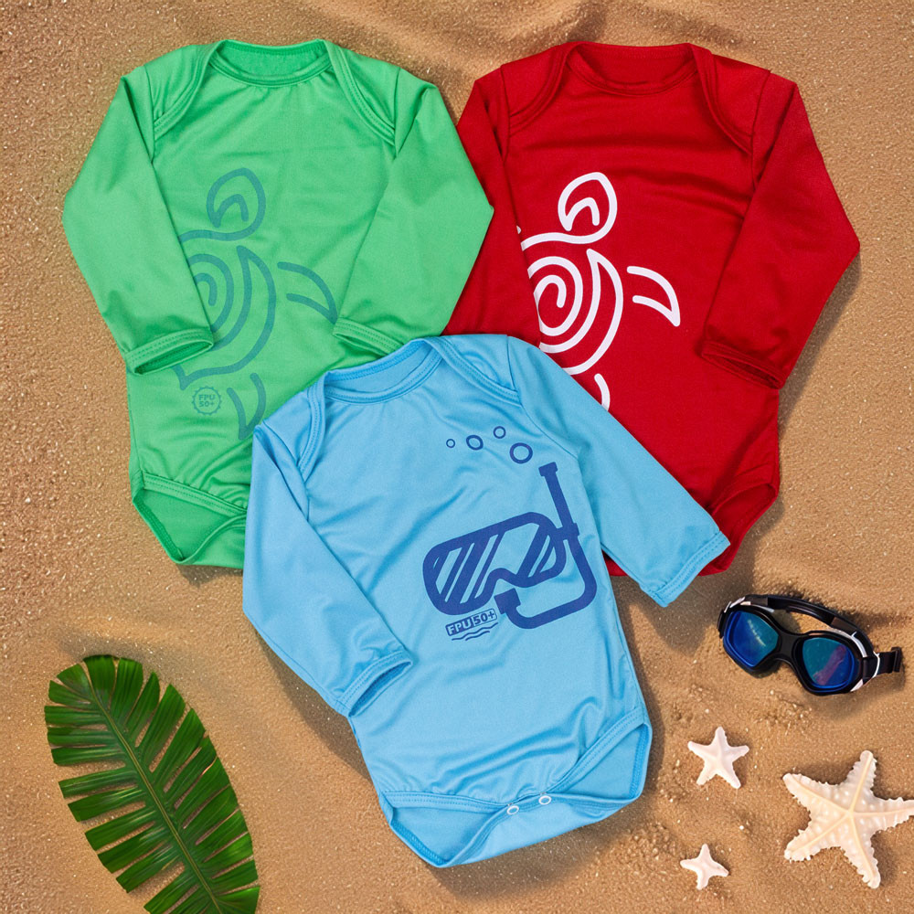 Body com Proteção UV50+ Ideal para Praia – Bebê Menino