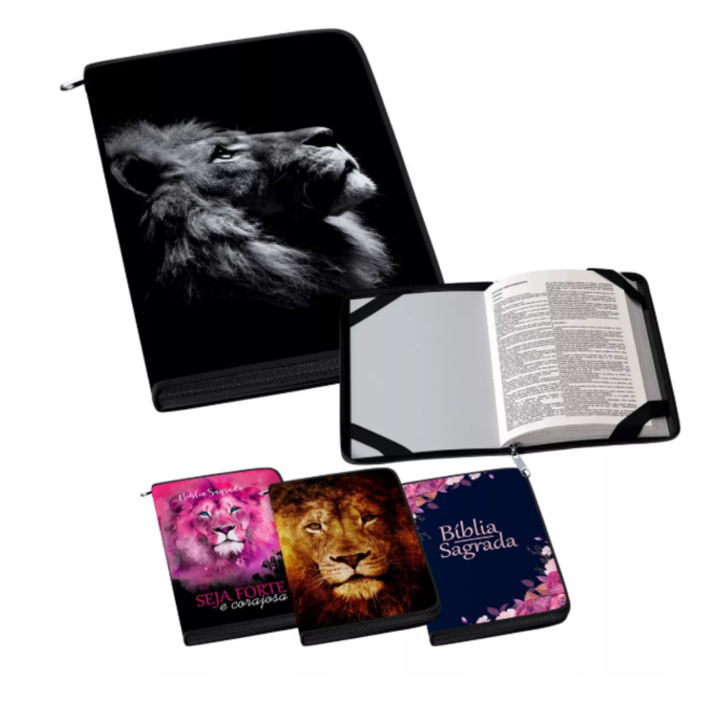 Capa Para Bíblia Sagrada Feminina Proteção C/ Elástico 14×22 Varias Estampas