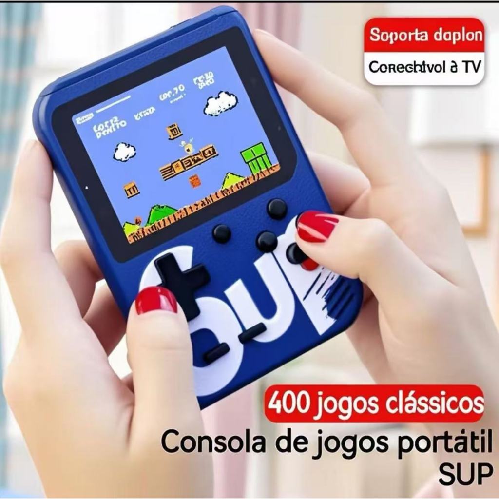 Mini Video Game Sup Game Box 400 Jogos Em 1 Portátil Jogos Antigos com controle para 2 pessoas