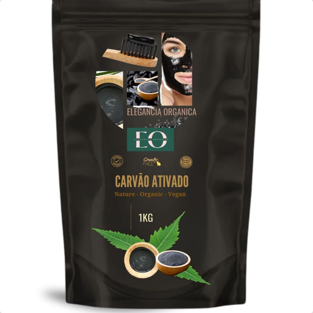 Carvão Ativado Em Pó Puro 1Kg – Facial Corporal Dental – Detox Natural
