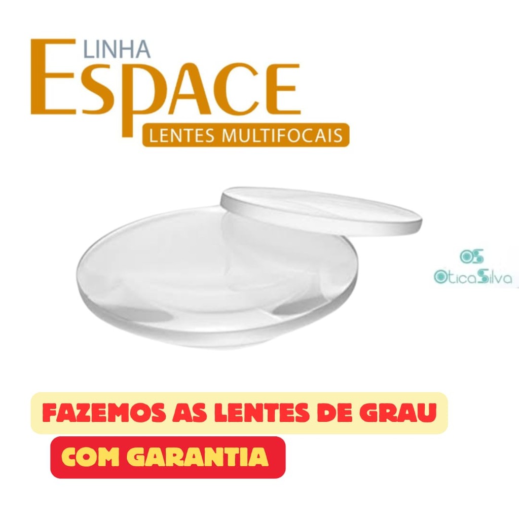 Par de Lentes de Grau Espace Multifocal Progressiva, miopia presviopia astigmatismo hipermetropia