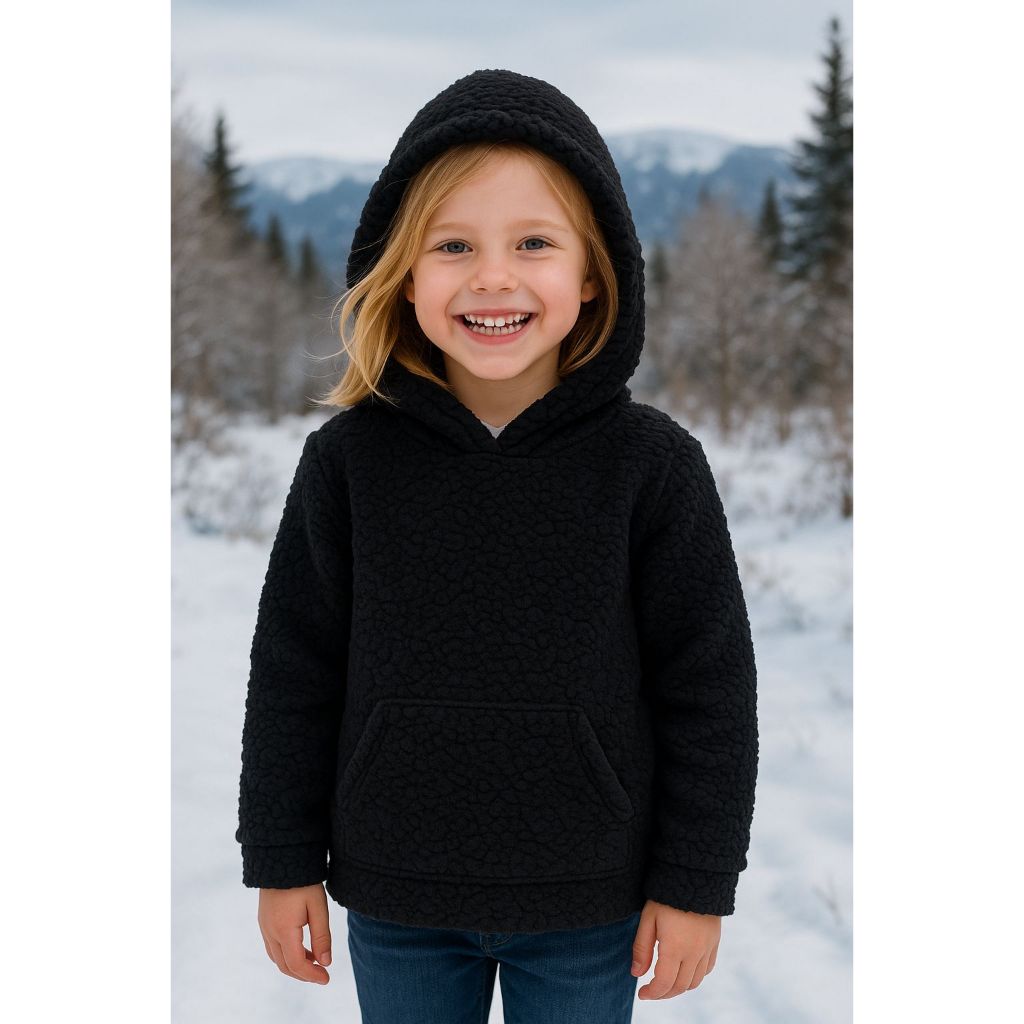 Blusa Infantil Juvenil Menino e Menina Inverno Teddy Carneirinho Juvenil com Touca Masculino Feminin