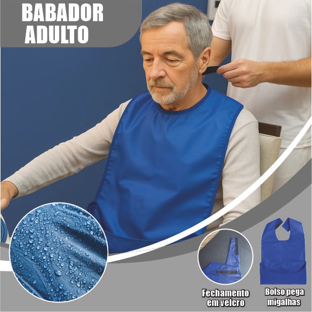 Babador PVC Adulto Impermeável Reutilizável Bols