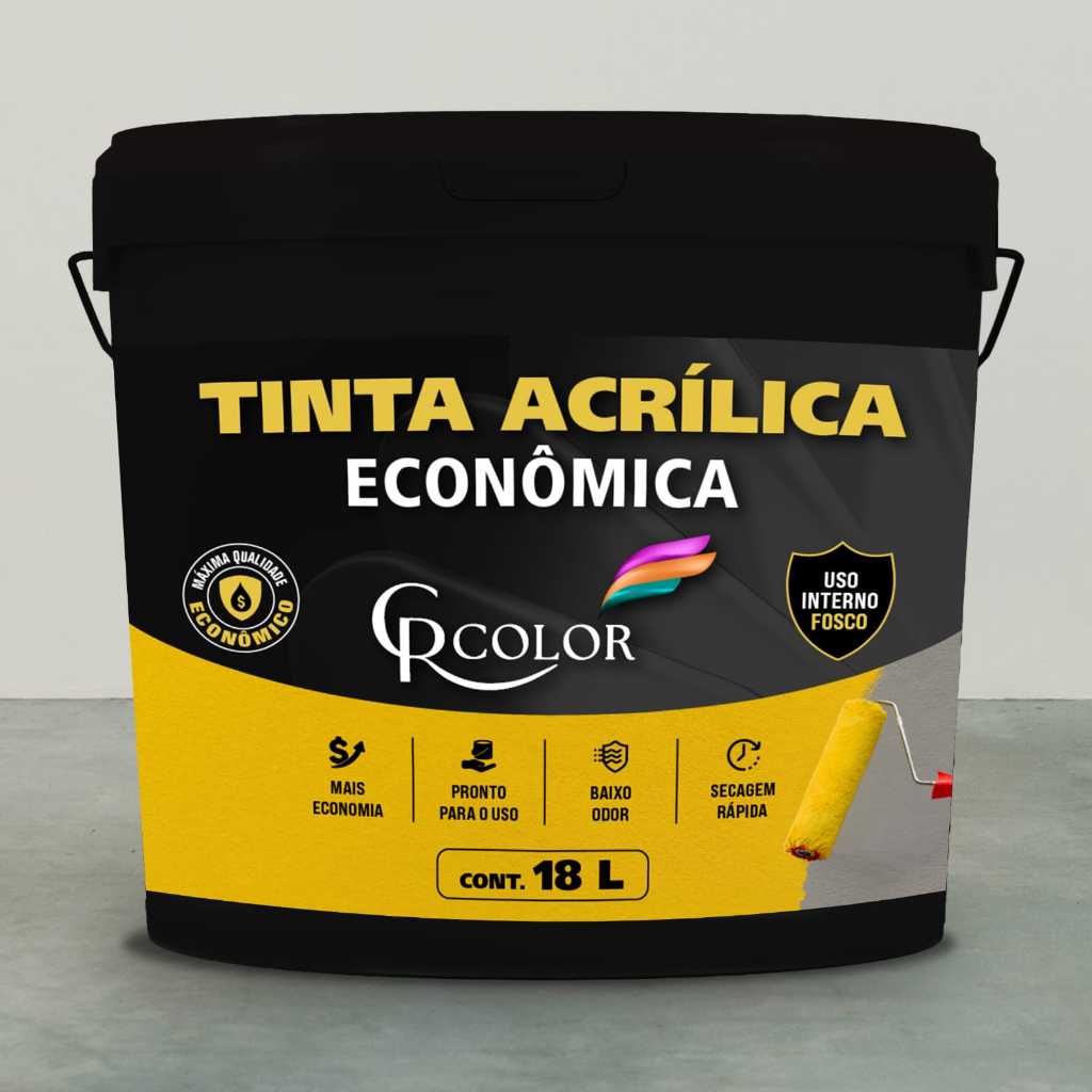 Tinta Acrílica Econômica 18L Antimofo interna Sem Cheiro Alta Cobertura