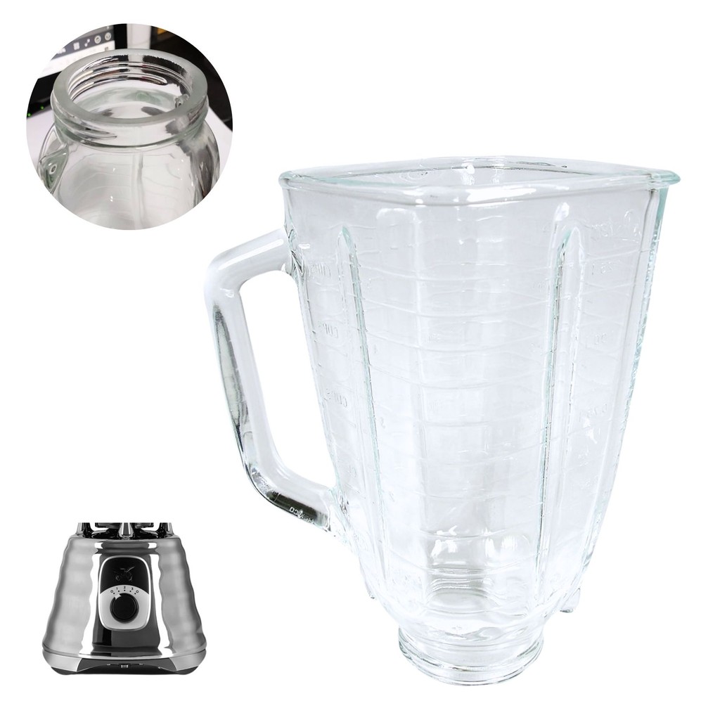 Copo de Vidro Compatível com Osterizer e Super Chef 1,25L Vidro Sem Tampa Jarra Quadrada