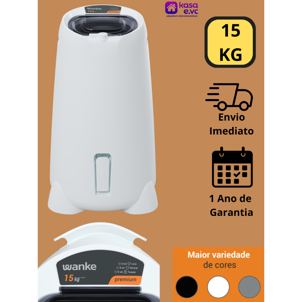 Centrífuga de Roupas Premium 15Kg Wanke