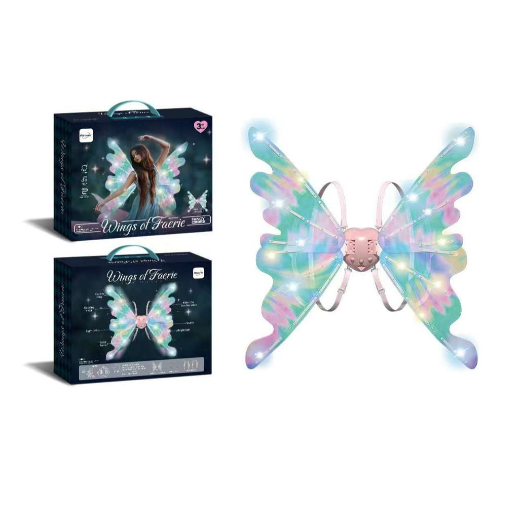 Asas De Borboleta Luz Coloridas Elétricas Vestir Festa Infantil