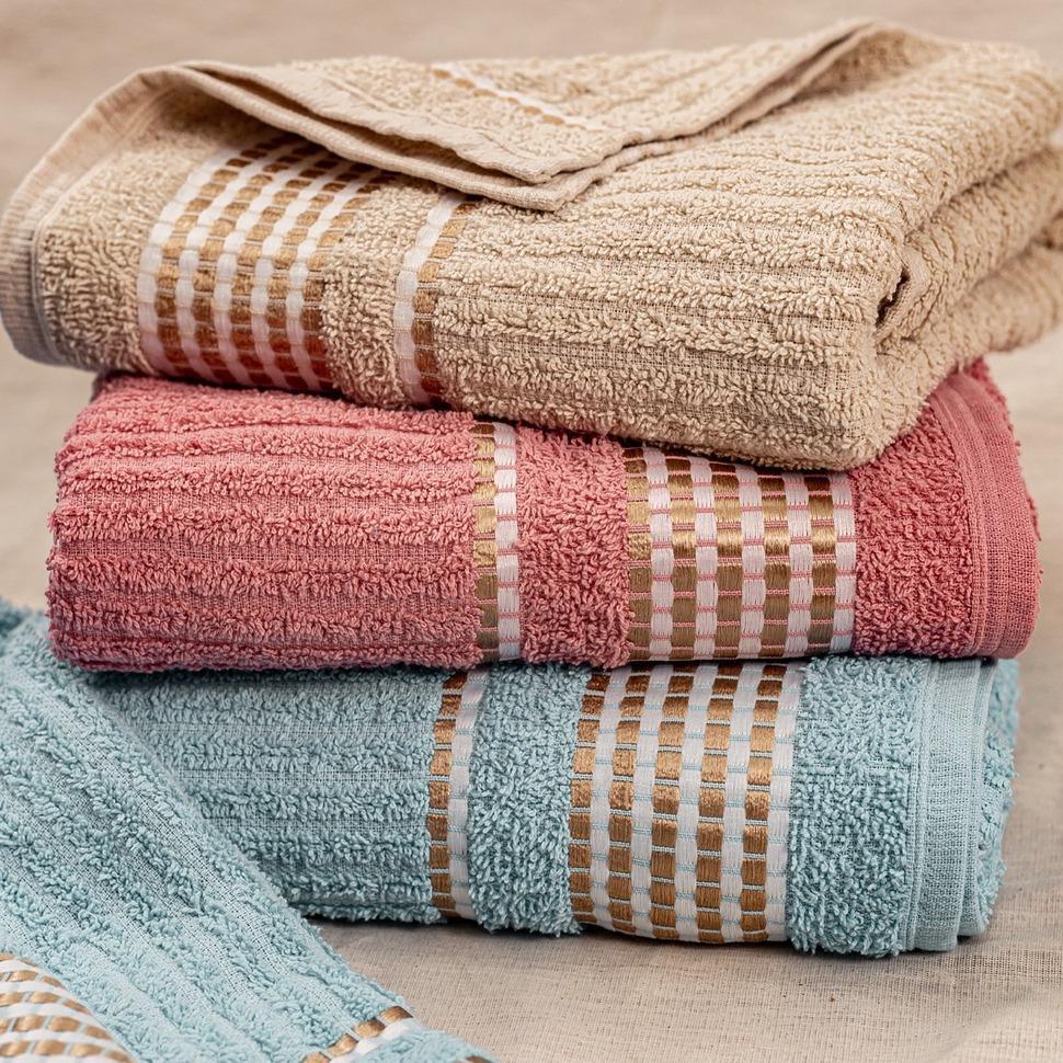 Kit 5 Toalhas Rosto Canelada Premium 100% Algodão 65x45cm