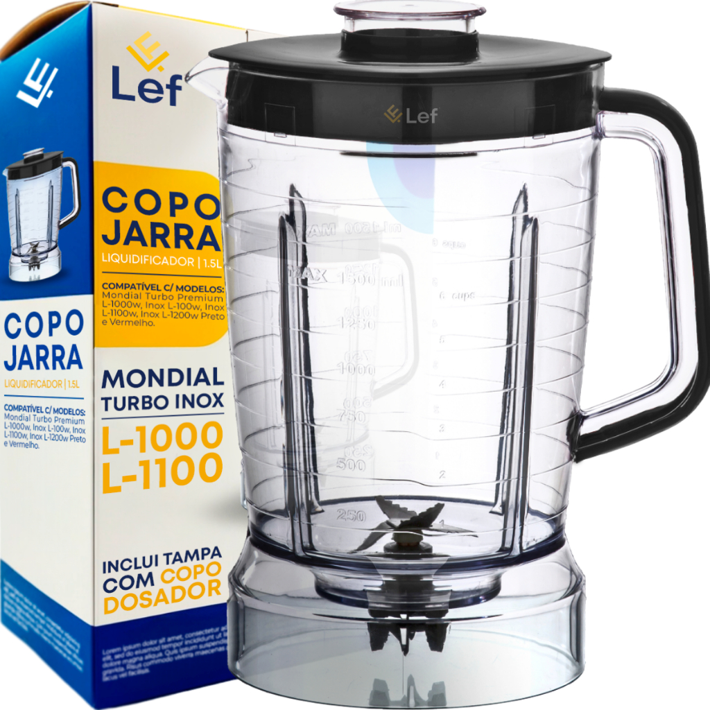 Copo Para Liquidificador Mondial Turbo Inox L-1000 L-1100 L-1200