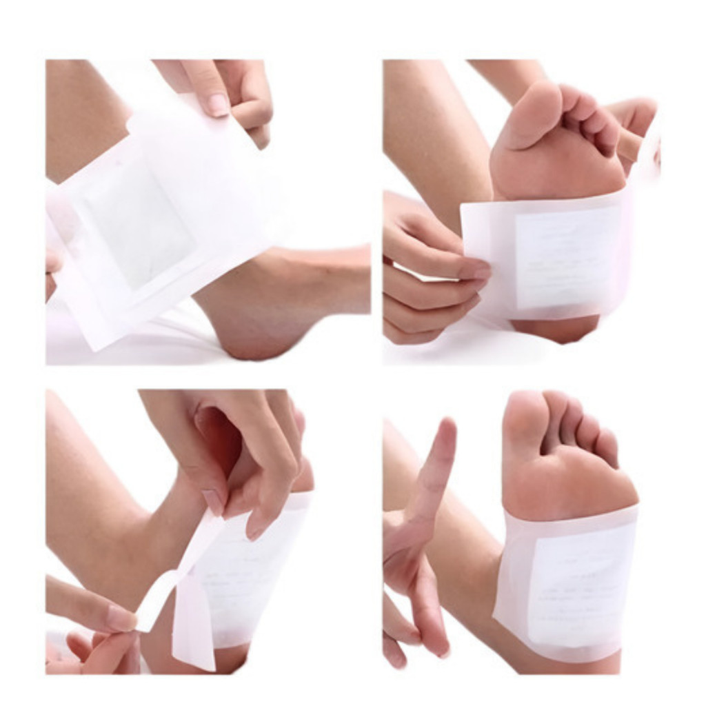 Kit 10 a 50 Adesivos Detóx para Pés  Eliminador Impurezas e Toxinas com Patches Desintoxicantes